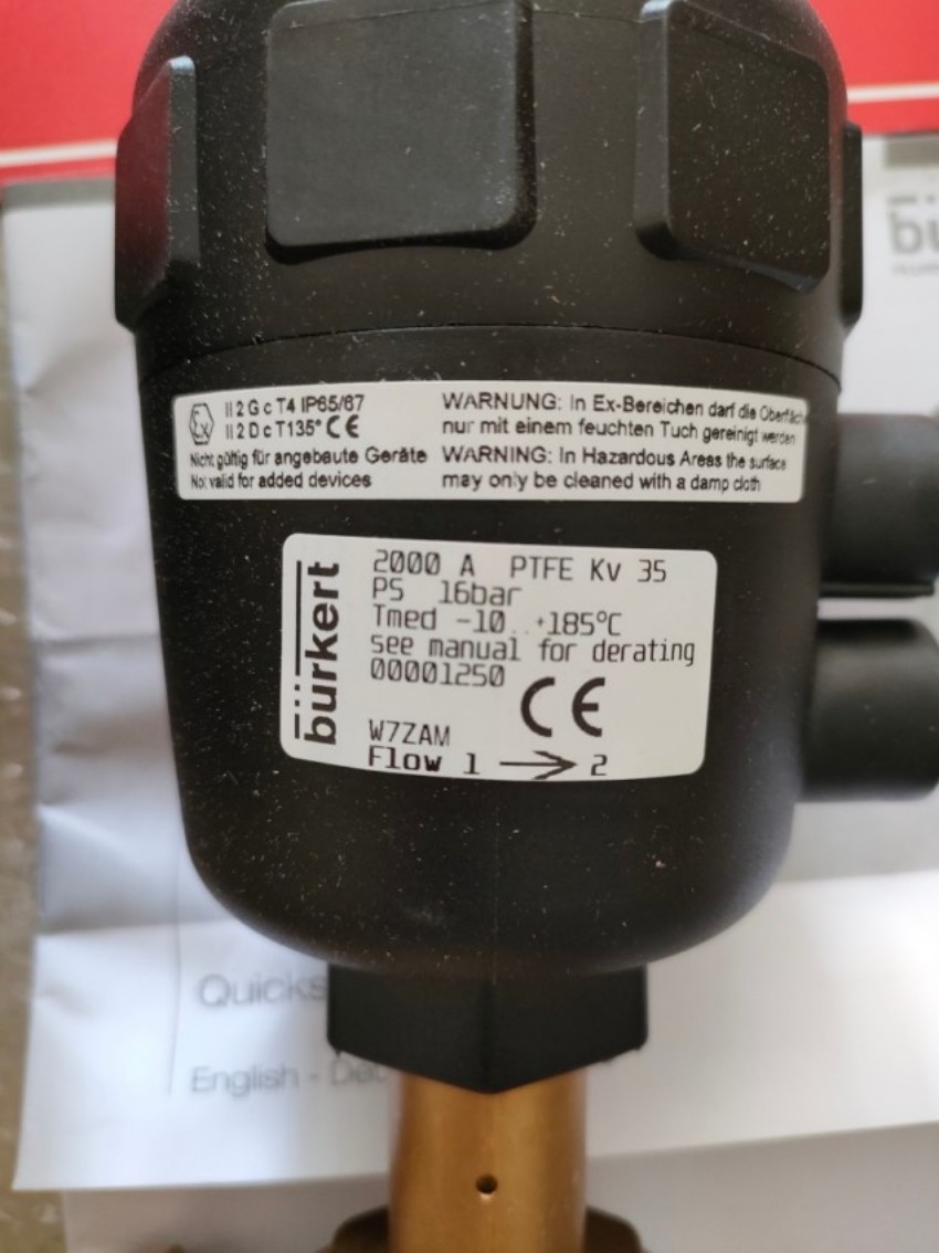 德国burkert宝德电磁阀 A 40.0 NBR MS G1 1/2 PN0 2-10bar 230v